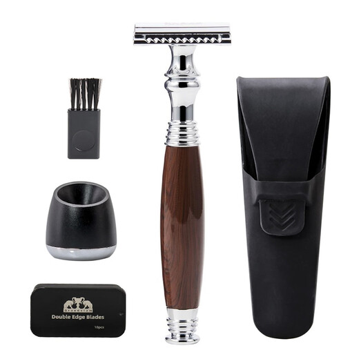 Grandslam retro double-sided razor manual razor gift box razor 10972 piano paint model with 10 blades + small brush