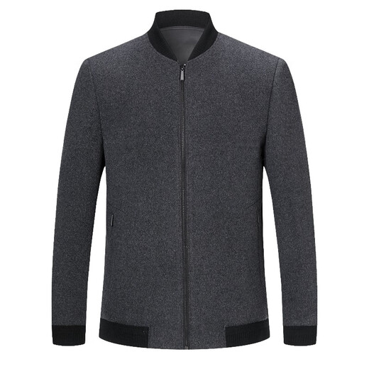 HENGYUANXIANG 100% pure veste en laine épaissie masculine 2024 Automne et hiver Nouvelle affaires Collier de baseball d'âge moyen décontracté veste chaude marine navy-stand Collier 9901 175 Poids carré 130-140jin [Jin est égal à 0,5 kg]