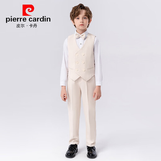
Pierre cardin children's dress handsome boy British gentleman style suit small children's suit piano hosting performance suit gray 6-piece set (shirt + jacket + vest + trousers + 150cm, recommended weight 68-79 Jin [Jin equals 0.5 kg]