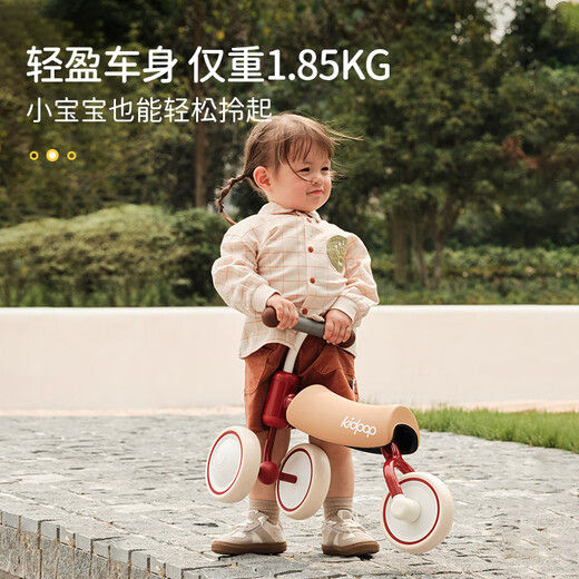 kidpop婴儿学步车防O型腿防侧翻儿童平衡车1-3岁宝宝滑步车周岁礼物红色