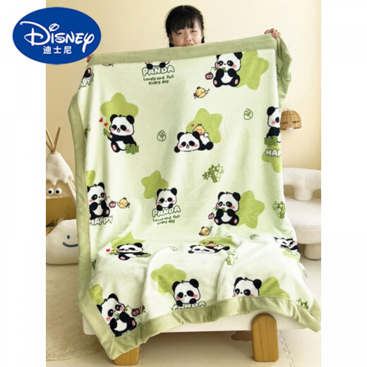 Disney Cute Panda Blanket Type A Milk Velvet Newborn Baby Blanket Children's Small Blanket Cover Autumn and Winter Double Layer Thickened Panda Zaizai Soft Milk Velvet 100*120cm Infant and Child Style