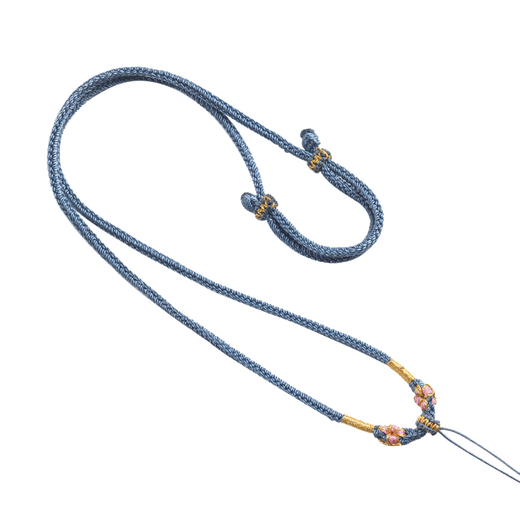 ZOENIYA hand-woven peach blossom knot necklace rope jade Buddha pendant rope jade jade beeswax pendant lanyard women's gift haze blue two generations of happiness