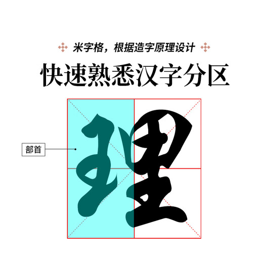 Liupintang rice paper rice grid half-cooked calligraphy special paper work paper with grid brush practice paper brush calligraphy paper for beginners primary school students 7.5cm*32 grid 100 sheets/knife