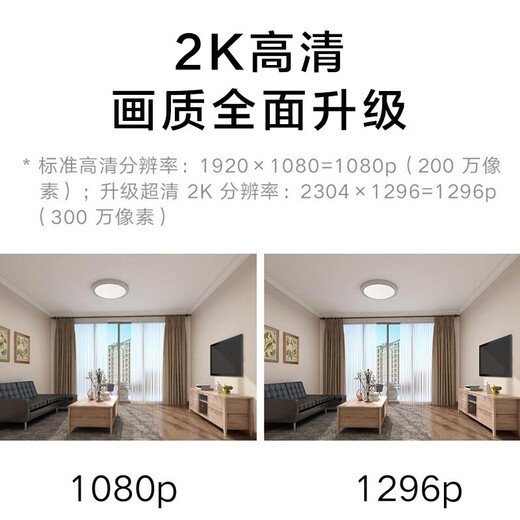 小米（MI） 摄像头云台版2K1296P智能摄像机wifi监控器家用300万像素手机远程室内夜视 小米摄像机云台版2K+128G内存卡