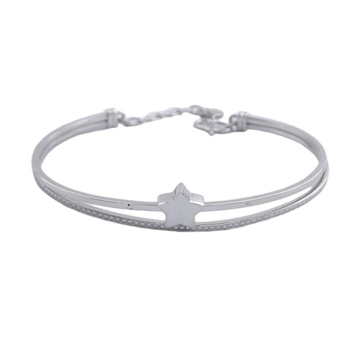 Beijing Gold Trading Center Co., Ltd. Platinum Star Imitation Diamond C-shaped Bracelet Push-pull Bracelet Adjustable Half Bracelet About 8g