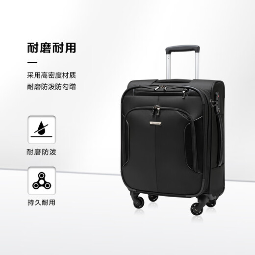 Samsonite Suitcase 20-дюймовый троллейбусный корпус Business Travel Большой мощность мягкая коробка проезд BP0 Черный флажок