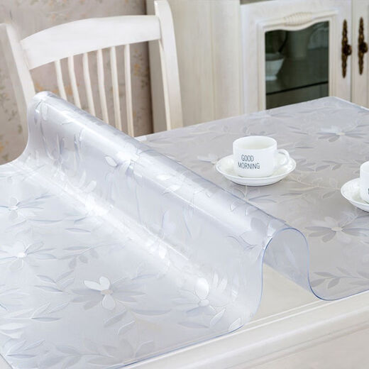 Feather Pocket Transparent PVC Tablecloth Soft Glass Waterproof, Oilproof and Anti-scalding Table Mat Rectangular Coffee Table Dining Table Mat Crystal Plate Tablecloth Upgraded Environmentally Friendly Pure Ultra-High Transparent 1.5 Style Width 70cm*130cm