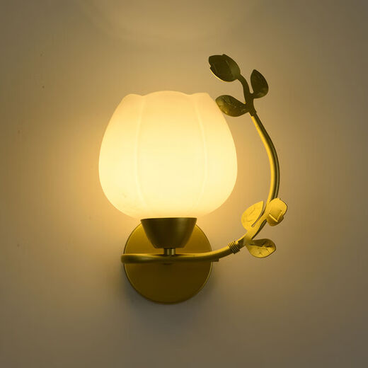 Yaotian wall lamp bedroom bedside lamp modern minimalist living room study creative wall lamp Nordic staircase aisle led lamp YH8218 lotus right style warm light