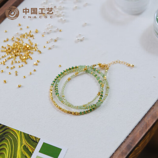 Chinese Craftsmanship Green Man Spring Original Time Season Colorful Necklace Natural Gem Beads Explosive Necklace