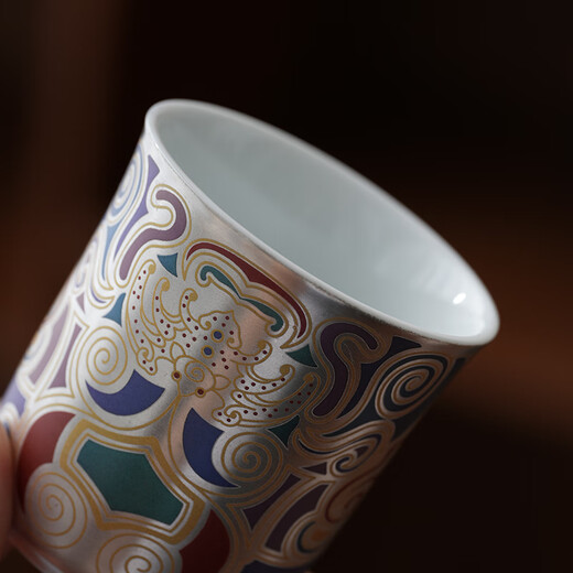 Xin Yu Li Dunhuang gilt silver tea set set housewarming newlywed father's birthday gift for men and women to send father's retirement commemorative gift