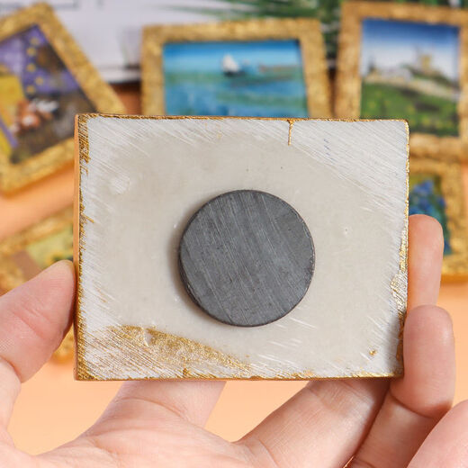 Pintas famosas tridimensionales 3D, pinturas al óleo decorativas magnéticas, fúnebre divertida y creativa Minagre magnética Resina de hierro pintado a mano Retro Absorción magnética Magre