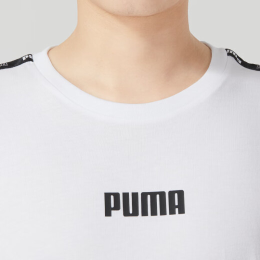 Puma (PUMA) T-shirt men's short-sleeved 2024 summer new short-sleeved casual label tops outdoor sports T-shirt round neck short-sleeved 671978-02XL (185/104A)