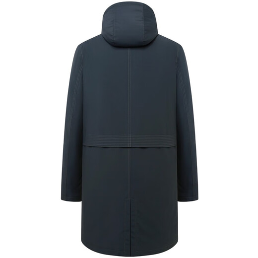 
Caniti mid-length men's sapphire mink liner with hat parka winter warm coat business casual fur dark blue L