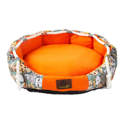 Dog kennel to keep warm in winter, universal kennel for all seasons, removable and washable, autumn dog and cat kennel, large, medium and small dog kennel to keep warm in winter, new and upgraded orange, removable and washable + wool