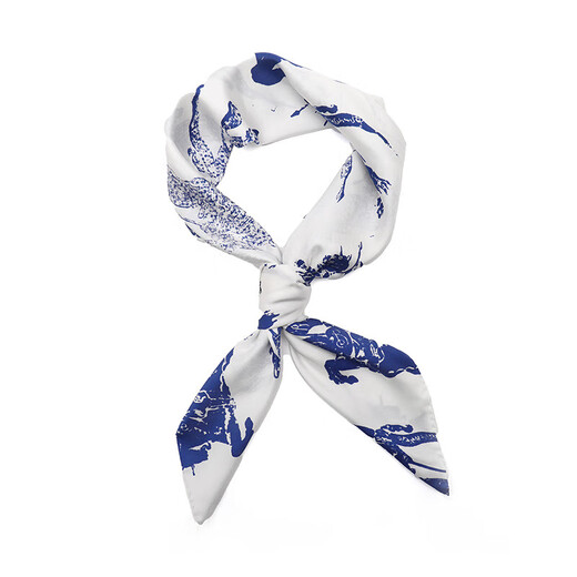 BURBERRY Gift War Horse Logo Printed Mulberry Silk Women's Square Silk Scarf 8083074 White All