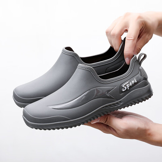 Shurong New Style Mode Kurzmittel mit mittlerem Zylinder nicht rutschfeindliche Kee-resistente Bauweite Küche Arbeit Weiche Sohle Viersaison plus Baumwollregen Stiefel Männer schwarz 309 Einzelschuhe [Standardgröße] 41
