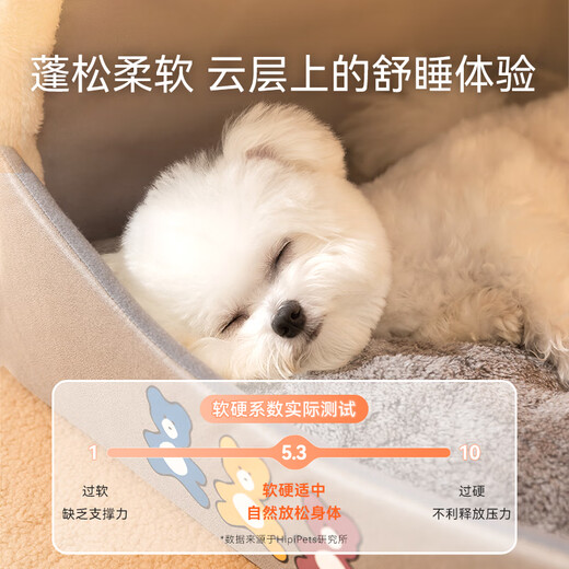 Hippidog kennel, universal for all seasons, removable and washable house-type small dog dog bed and cat kennel, closed winter warm pet kennel, Gray Bear M- (recommended weight within 10 Jin Jin is equal to 0.5 kg)