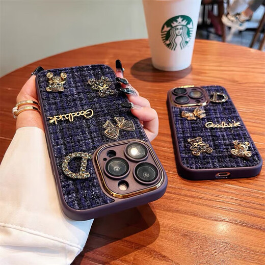 Maibadun [с собственным фильмом объектива] Apple 16 Case Mobile Phone Case New Ins Small Apple Apple 14 Promax Mobile Phone Case Новый iPhone 15 защитный корпус высококлассный женский стиль антипроводник [Magic Black] Little Fragrance Style Bow Bear + Selfomax iPhone 14 PROMAX PROMAX PROMAX