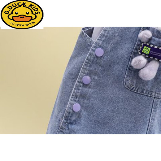 
G.DUCKKIDS Girls Denim Overalls Set 2024 Summer New Style Medium Large Children's Thin Shorts Single-piece Overalls 120 Recommended height 110 cm