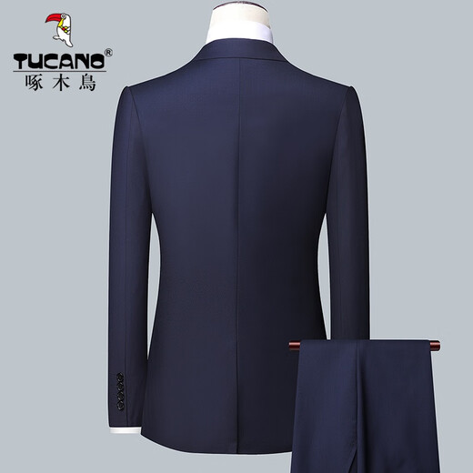 Woodpecker Suit Men's Solid Color Business Casual Suit Professional Formal Men's Suit Two-piece Groom Wedding Dress 801 Gray S/160/Pants 30 Recommended Weight 90-100Jin Jin is equal to 0.5 kg