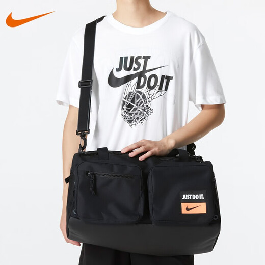 NIKE耐克单肩包运动桶包斜跨包休闲旅行训练健身单肩包 BA5567-010 酷黑色