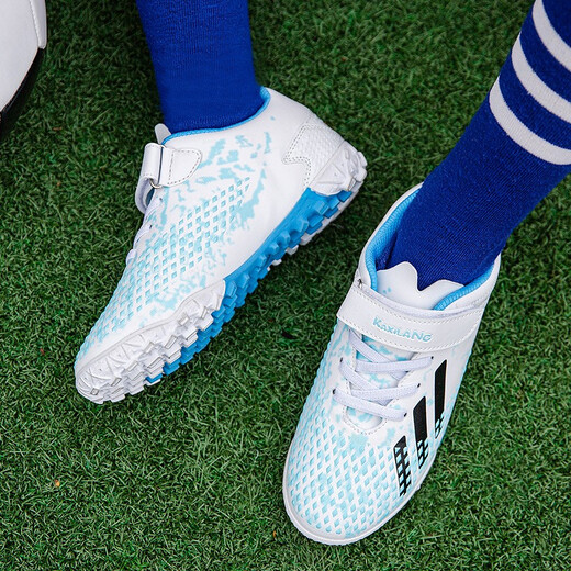 Tangcun Football Chaussures pour enfants tf ongles brisés Velcro pour garçons et filles Élèves de l'école primaire professionnels Formation de tailles pour enfants de taille spéciale 6199 Bailan Velcro 29 Taille de chaussures de sport standard
