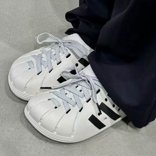 
Adidas official ship store casual shoes men's shoes 2025 autumn new sports shoes outdoor breathable hole shoes beach slippers JH9849 white 42