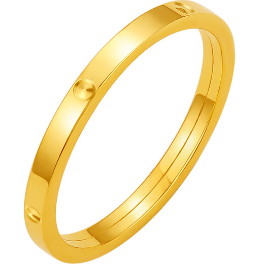 Saturday blessing 18K gold ring for women, interlocking colored gold plain ring, yellow 18K gold, size 14, birthday gift