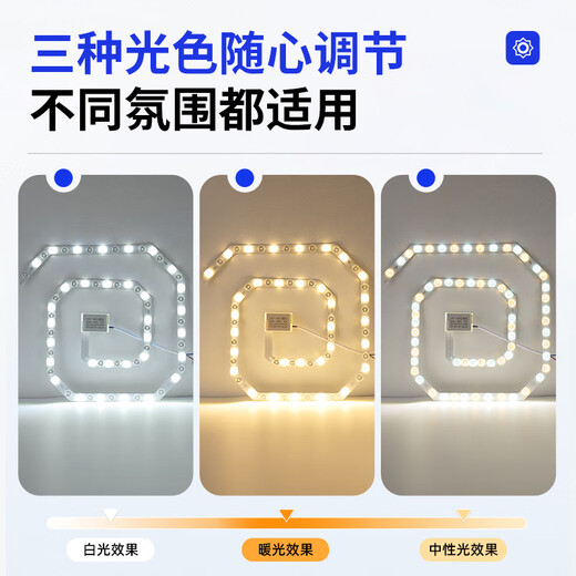 Micro LED ceiling lamp wick round modified light panel modified light source ring replacement lamp strip household lamp panel lens 19.8cm white light 36W other other