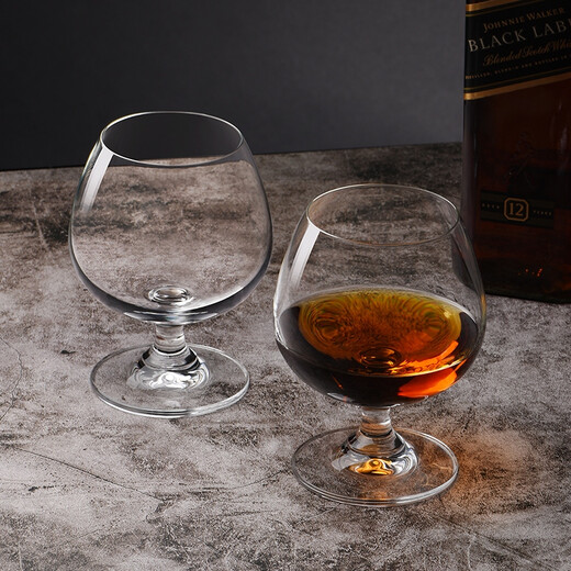 CLITON Brandy Glass European Crystal Glass Wine Glass Spirit Cup Short Stem Whiskey Glass 2 Pack CL-JB14