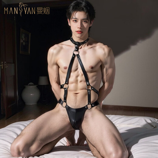 Manyan role-playing sexy pajamas men's special temptation intercourse thong three-point breast-exposed couple stimulation A-men and women go out for dating bed shirt free of charge