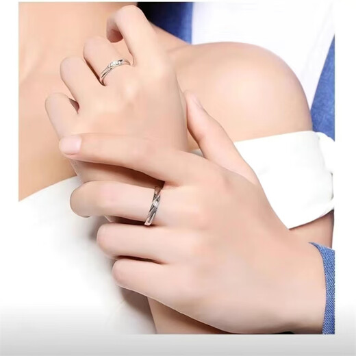 Fat Donglai's same platinum ring live mouth PT950 couple's ring men's and women's wedding proposal moissanite diamond ring 18 Jane Cupid's Feather (live mouth ring) + counter gift box couple's pair