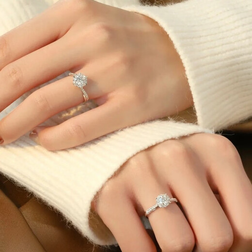 MZMZ platinum ring actress Xingwei pt950 moissanite white gold engagement diamond ring Double Eleven birthday gift for girlfriend light luxury model-Xingwei moissanite diamond female