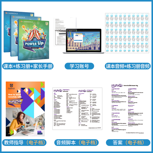 Original Cambridge Children's English Power Up123456 English Audio Edition Primary School English Textbook YLE Cambridge Children's English Exam Cambridge Vocabulary Grammar Power Up4 Textbook Exercise Book + Parent Manual (with account)