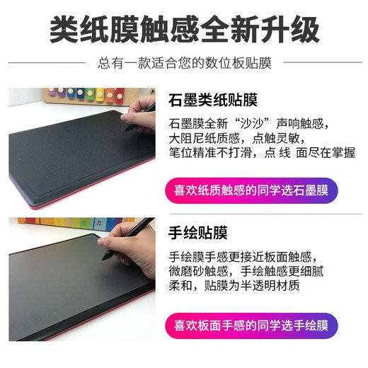 Wacom数位板类纸膜CTL672/472高漫1060手绘板保护膜PTH660石墨膜 DTH167数位屏【高清类纸膜】 0x0cm