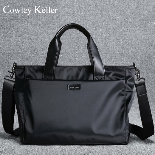 COWLEY KELLER business briefcase men's computer bag men's handbag large capacity commuting business trip briefcase shoulder messenger bag men black 34*14*27cm 14 inches
