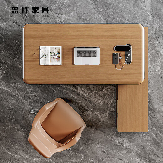 Zhongsheng Office Furniture E0 Level Manager Desk Boss Table and Chair Combination Simple Modern High-end Home Desk Supervisor Desk 2.24 Meter File Cabinet E0 Level Environmentally Friendly Material
