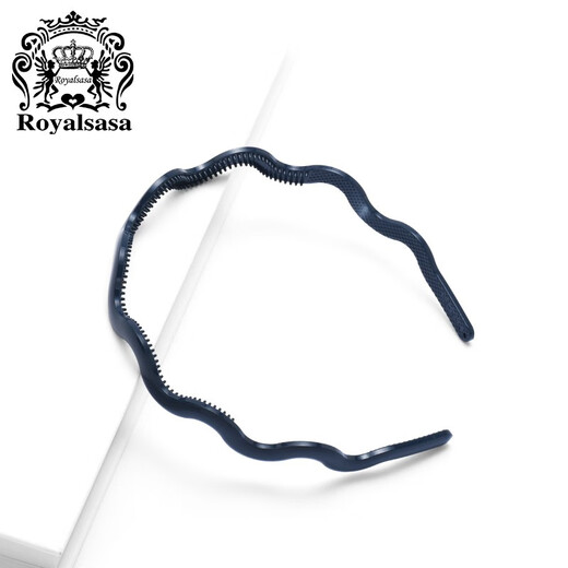 Royal sasa Korean acrylic candy color hair hoop wavy hair headband simple broken hair hairpin women's face wash navy blue NB