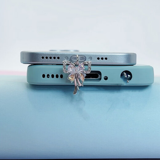 FANCYCHIC is suitable for Xianqi Butterfly mobile phone dust plug charging port plug mobile phone pendant Apple Huawei TypeC Android Xianqi Butterfly bell conjoined (anti-lost rope) oval type-c (Apple 15)