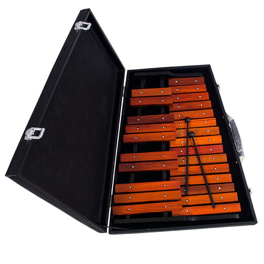 Xylophone adult percussion instrument children's jingle bell glockenspiel marimba portable professional 25-key aluminum plate piano 25-key mahogany piano