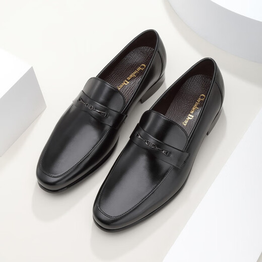 Chrisdien Deny imported men's shoes, calfskin lace-up formal shoes, business leather shoes, commuter derby shoes, black GAG9201N1J 42 (260mm)