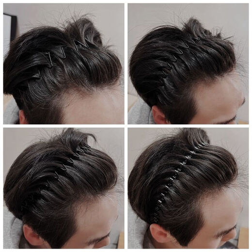 Dongyi carefully selected men's iron hairband men's broken hairpin sports hairband face wash headband hairpin short hair holiday gift reverse mountain hairband + inner hook hairband