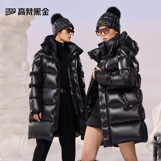 Govan black gold goose down jacket Yang Mi's same style Black Pearl 4.0 men's and women's same style down jacket Haute Couture Paris Black S