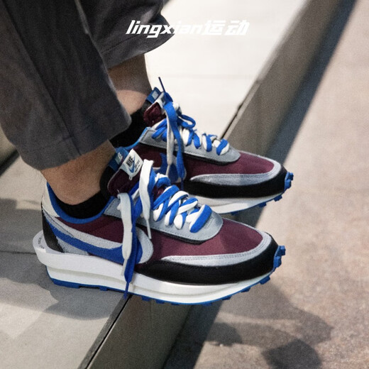 耐克（NIKE）女鞋 Sacai X  VaporWaffle 三方联名解构男女运动休闲运动跑步鞋 DJ4877-001 灰黑黄 36