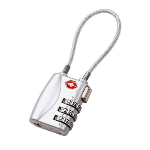 Jinshengsi anti-theft padlock steel cable wire small lock going abroad TSA password lock extended luggage trolley box lock drawer lock security inspection silver gray