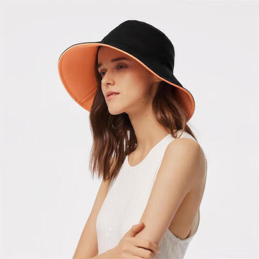 beneunder sun hat women's sun hat double-sided fisherman hat men's hat sun hat anti-UV grapefruit pink/black