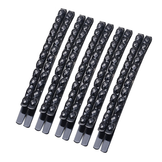 Zhuo Keke black diamond one-word hair clip Korean hair clip jewelry side clip bangs small clip black diamond headband hair clip short oval diamond 10 pcs box