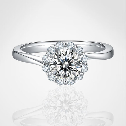 AVHE diamond ring platinum twisted arm round bud 1 carat D color cultivated diamond wedding platinum gift for girlfriend Chinese Valentine's Day Platinum diamond ring - 1 carat cultivated diamond D color/VVS No. 9-20 circle can be remarked