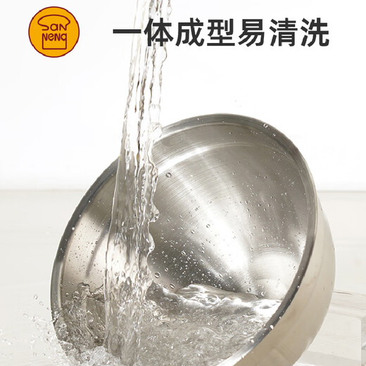Sanneng 304 stainless steel thickened egg beating basin, mixing basin, cream whipping and fabric mixing basin, DIY baking tools for home use SN4959 (28cm deepened) 0.4mm material