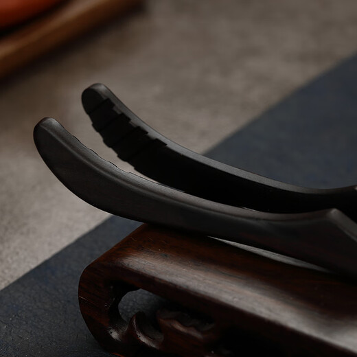 Lulai Juhao walnut tea clip household retro tea cup clip Kung Fu solid wood Zen anti-slip clip tea tweezers high-end tea accessories Kung Fu solid wood tea clip - walnut